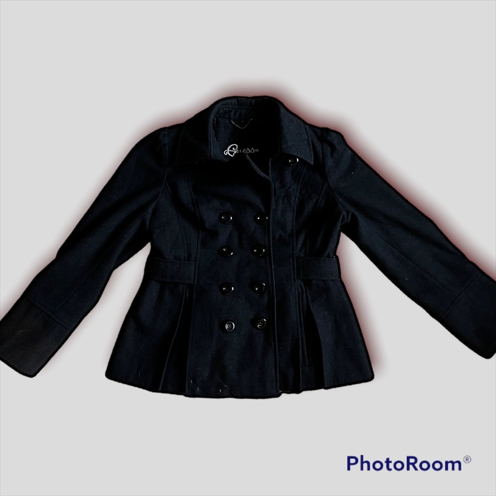 Guess short pea coat double breasted
